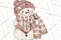 Snowman Clipart, Cute Winter Snowman PNG, Cozy Snowmen Product Image 5