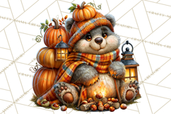 Cute Fall Critter Clipart Woodland Autumn PNG Product Image 4