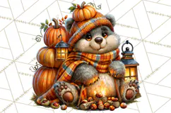 Cute Fall Critter Clipart Woodland Autumn PNG Product Image 4