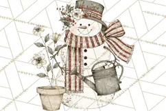 Snowman Clipart, Cute Winter Snowman PNG, Cozy Snowmen Product Image 2