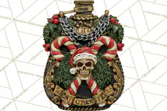 Christmas Biker Clipart PNG, Santa Motorcycle Gang Product Image 2