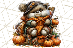 Cute Fall Critter Clipart Woodland Autumn PNG Product Image 5
