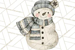 Snowman Clipart, Cute Winter Snowman PNG, Cozy Snowmen Product Image 3