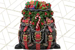 Christmas Biker Clipart PNG, Santa Motorcycle Gang Product Image 4