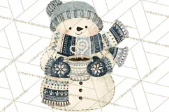 Snowman Clipart, Cute Winter Snowman PNG, Cozy Snowmen Product Image 2