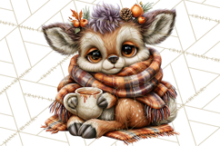 Cute Fall Critter Clipart Woodland Autumn PNG Product Image 5