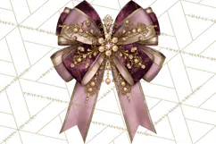 Plum Antique Gold Christmas Clipart PNG Product Image 5