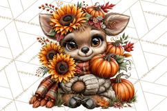 Cute Fall Critter Clipart Woodland Autumn PNG Product Image 3