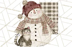 Snowman Clipart, Cute Winter Snowman PNG, Cozy Snowmen Product Image 3