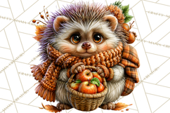 Cute Fall Critter Clipart Woodland Autumn PNG Product Image 2