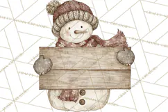 Snowman Clipart, Cute Winter Snowman PNG, Cozy Snowmen Product Image 3