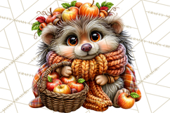 Cute Fall Critter Clipart Woodland Autumn PNG Product Image 3