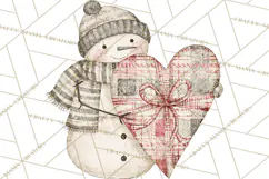 Snowman Clipart, Cute Winter Snowman PNG, Cozy Snowmen Product Image 4