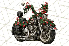 Christmas Biker Clipart PNG, Santa Motorcycle Gang Product Image 4