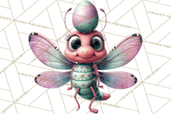 Cute Easter Bugs Clipart PNG, Kids Easter PNG Files Product Image 4