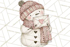 Snowman Clipart, Cute Winter Snowman PNG, Cozy Snowmen Product Image 5