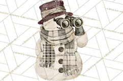 Snowman Clipart, Cute Winter Snowman PNG, Cozy Snowmen Product Image 2
