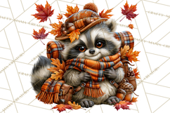 Cute Fall Critter Clipart Woodland Autumn PNG Product Image 5