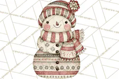 Snowman Clipart, Cute Winter Snowman PNG, Cozy Snowmen Product Image 3