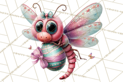 Cute Easter Bugs Clipart PNG, Kids Easter PNG Files Product Image 2