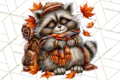 Cute Fall Critter Clipart Woodland Autumn PNG Product Image 2