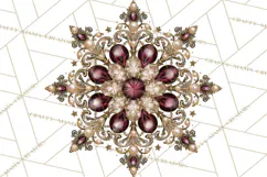 Plum Antique Gold Christmas Clipart PNG Product Image 3