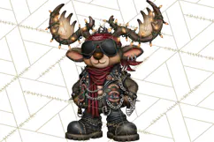 Christmas Biker Clipart PNG, Santa Motorcycle Gang Product Image 4