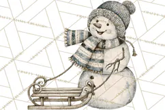Snowman Clipart, Cute Winter Snowman PNG, Cozy Snowmen Product Image 4