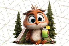 Cozy Exploring Critters Clipart, Camping Clip Art PNG Product Image 3