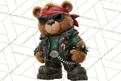 Christmas Biker Clipart PNG, Santa Motorcycle Gang Product Image 5