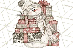 Snowman Clipart, Cute Winter Snowman PNG, Cozy Snowmen Product Image 5