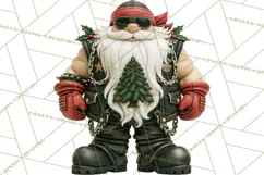 Christmas Biker Clipart PNG, Santa Motorcycle Gang Product Image 2