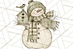 Snowman Clipart, Cute Winter Snowman PNG, Cozy Snowmen Product Image 2