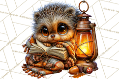 Cute Fall Critter Clipart Woodland Autumn PNG Product Image 5