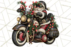 Christmas Biker Clipart PNG, Santa Motorcycle Gang Product Image 3