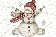 Snowman Clipart, Cute Winter Snowman PNG, Cozy Snowmen Product Image 3