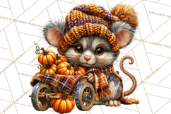 Cute Fall Critter Clipart Woodland Autumn PNG Product Image 3