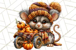 Cute Fall Critter Clipart Woodland Autumn PNG Product Image 3