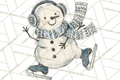 Snowman Clipart, Cute Winter Snowman PNG, Cozy Snowmen Product Image 4