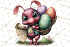 Cute Easter Bugs Clipart PNG, Kids Easter PNG Files Product Image 4