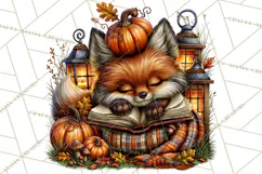 Cute Fall Critter Clipart Woodland Autumn PNG Product Image 4
