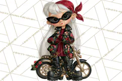 Christmas Biker Clipart PNG, Santa Motorcycle Gang Product Image 5