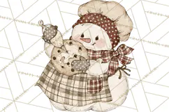 Snowman Clipart, Cute Winter Snowman PNG, Cozy Snowmen Product Image 5