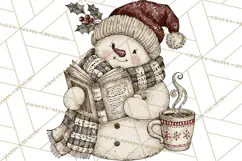 Snowman Clipart, Cute Winter Snowman PNG, Cozy Snowmen Product Image 2