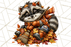 Cute Fall Critter Clipart Woodland Autumn PNG Product Image 5