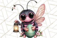 Cute Easter Bugs Clipart PNG, Kids Easter PNG Files Product Image 2
