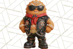Christmas Biker Clipart PNG, Santa Motorcycle Gang Product Image 3