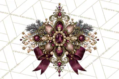 Plum Antique Gold Christmas Clipart PNG Product Image 3