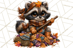 Cute Fall Critter Clipart Woodland Autumn PNG Product Image 2