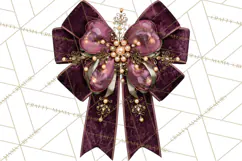 Plum Antique Gold Christmas Clipart PNG Product Image 4